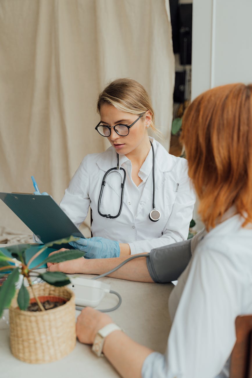 a patient having a consultation with her doctor